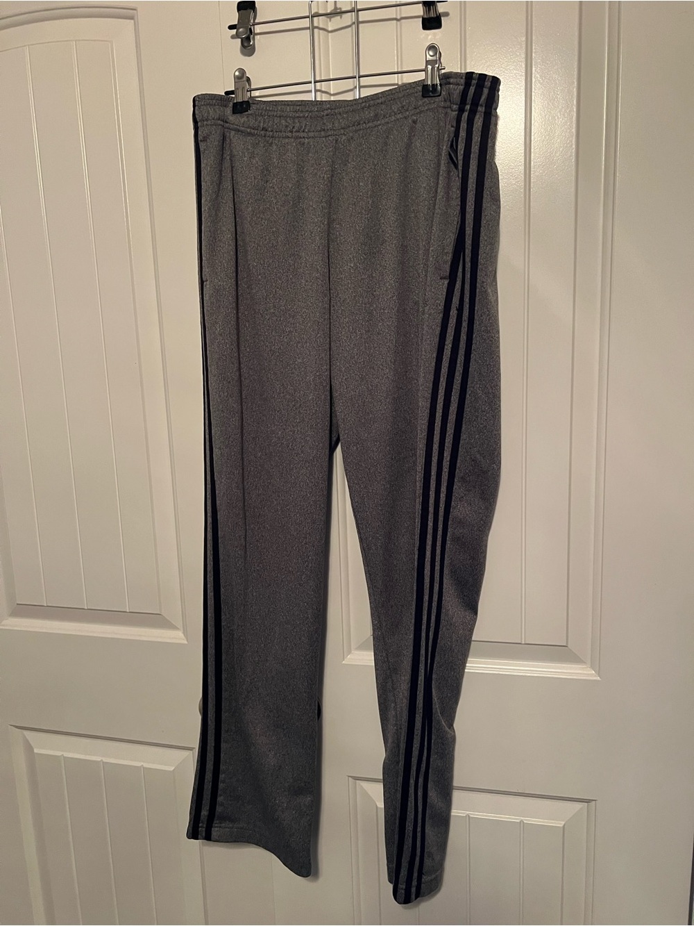 adidas Heather Gray 3 stripe pants